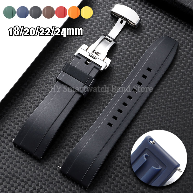 Suede Strap Watch - Pasek silikonowy do zegarka 18mm 20mm