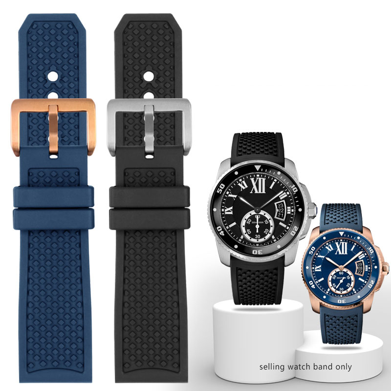 Cartier Watch Tank - 23mm 24mm guma fluorowa pasek do