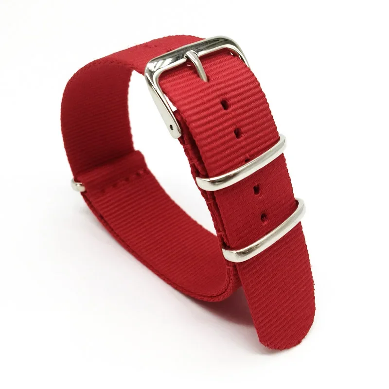 Nato Strap Nylon - Czerwony nylonowy pasek męski i damski