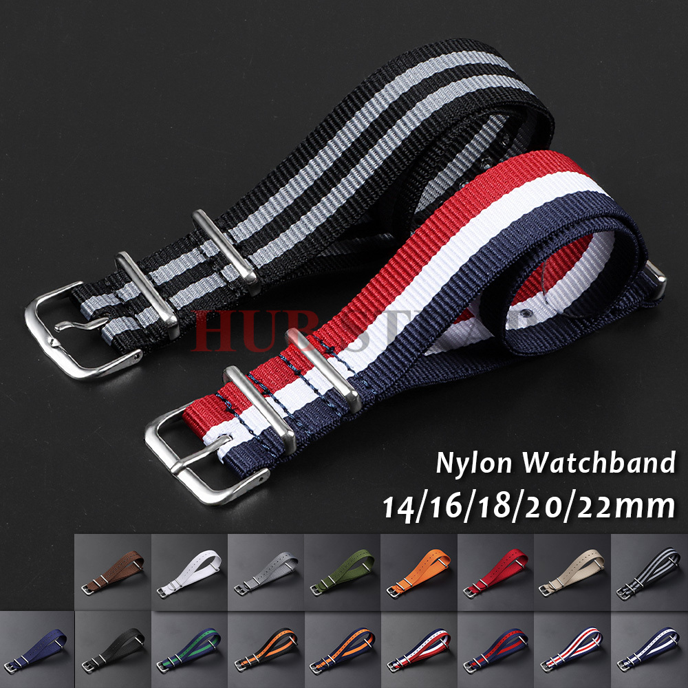 Nato Strap Nylon - 14mm 16mm 18mm 20mm 22mm 24mm